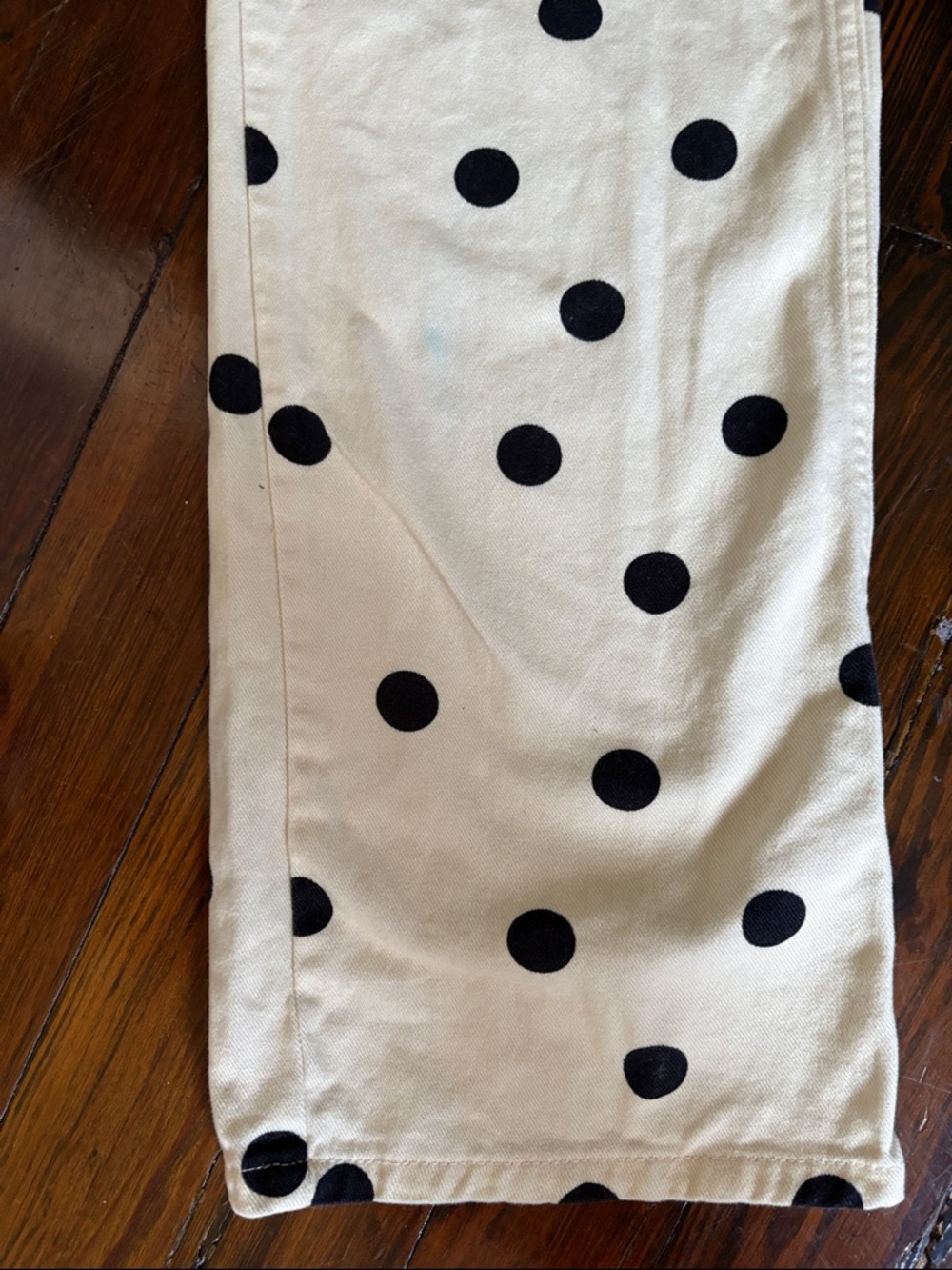 ASOS butter yellow High-Rise Polka Dot Wide-Leg Jeans size 4 - Picture 8 of 10